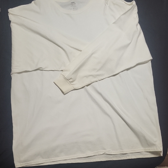 Fruit of the Loom Men's White Long Sleeve Tee - Picture 1 of 2